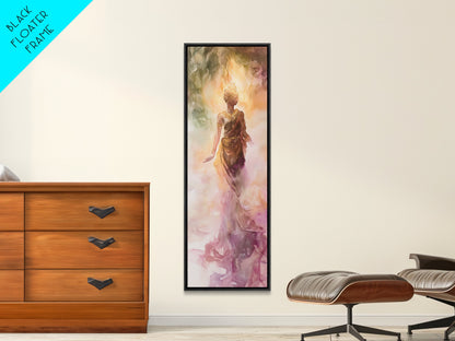Ethereal Woman Canvas Print With Goddess Art, Light Pink Wall Art, Minimalist Art Perfect For Yoga Studio Or Feminine Spaces