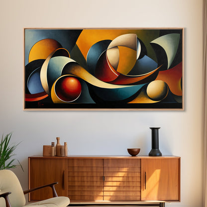 Dynamic Wave Art Canvas Print Coastal Abstract Ocean-Inspired Nautical Wall Art Horizontal Decor Above Couch Living Room Coastal Decor