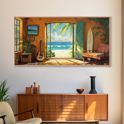 Ocean Retreat Leinwanddruck Küstendeko Rustikale maritime Wandkunst für über dem Sofa Tropische Strandzimmerkunst Bauernhauskunst Geschenkidee