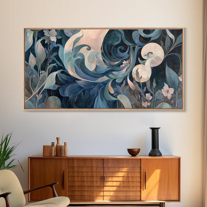 Floral Art Nouveau Canvas Print with Botanical Prints and Minimalist Art Stunning Sage Green Wall Art for Elegant Decor Spaces