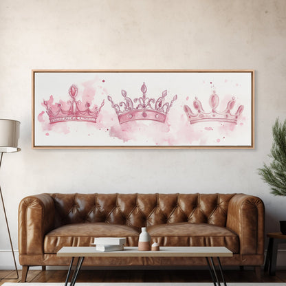 Crown Jewels Canvas Print Victorian Art Nouveau Print Pink Wall Art Bedroom Decor Light Pink Wall Art Feminine Glam Decor Gift