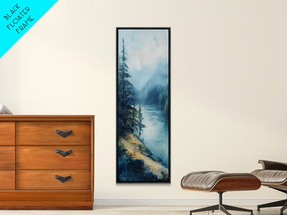 Misty Forest, lake Tahoe art, mountain painting, smoky mountain art, rustic decor, framed canvas print, landscape painting