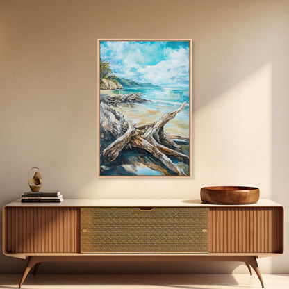 Beach, coastal painting, ocean painting, landscape painting, framed canvas print, lake Tahoe art, nautical wall art, beach house decor