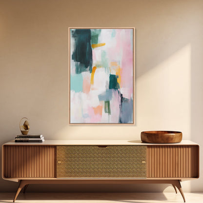 Abstract Art, Light Pink Wall Art, Pink Abstract Art, Minimalist Art, Modern Art Print, Canvas Print, Extra Wide Art, Boho Art