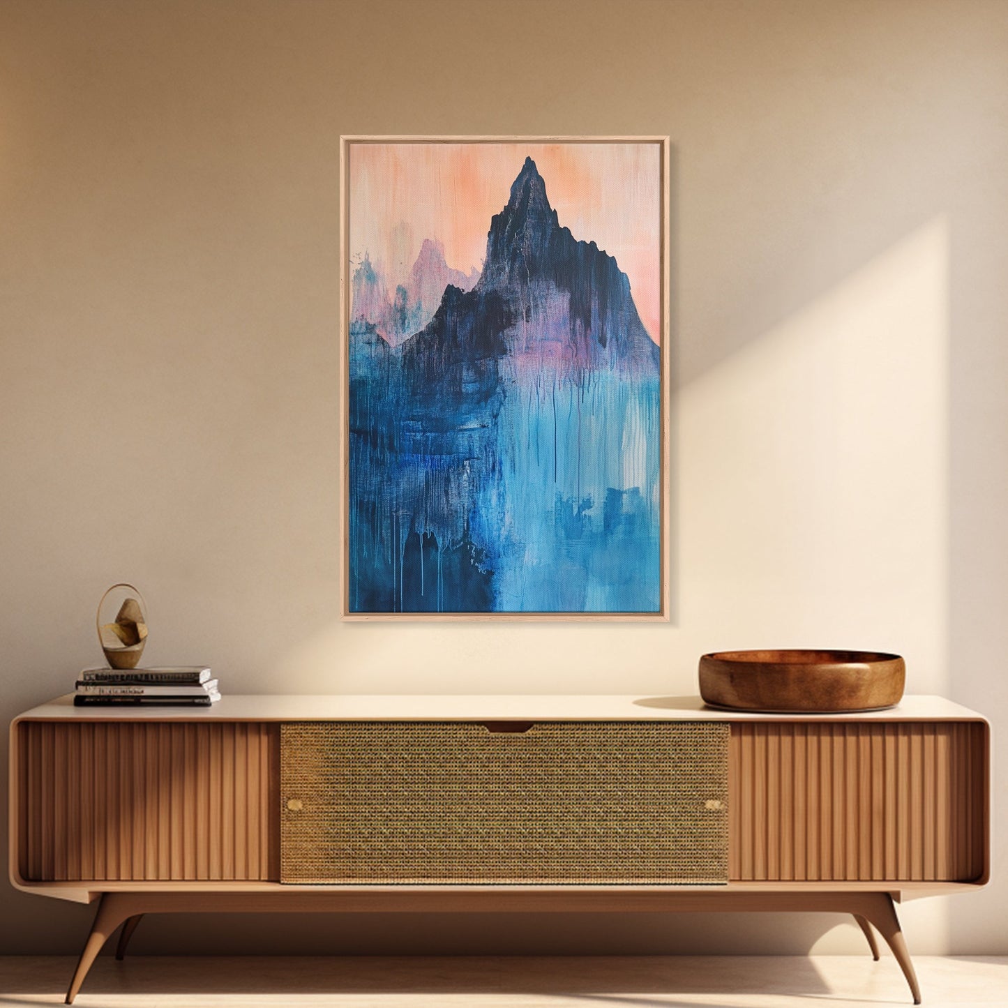 Mystic Peak, Smoky Mountain Art, Landscape Painting, Moody Art, Mountain Painting, Canvas Print, Rustic Decor, Bedroom Art