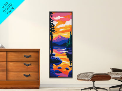 Vibrant Horizon, Fiery Sunset, Framed Canvas Print, Bold Sky Art, Modern Wall Decor, Living Room Accent, Nature Inspired Gift