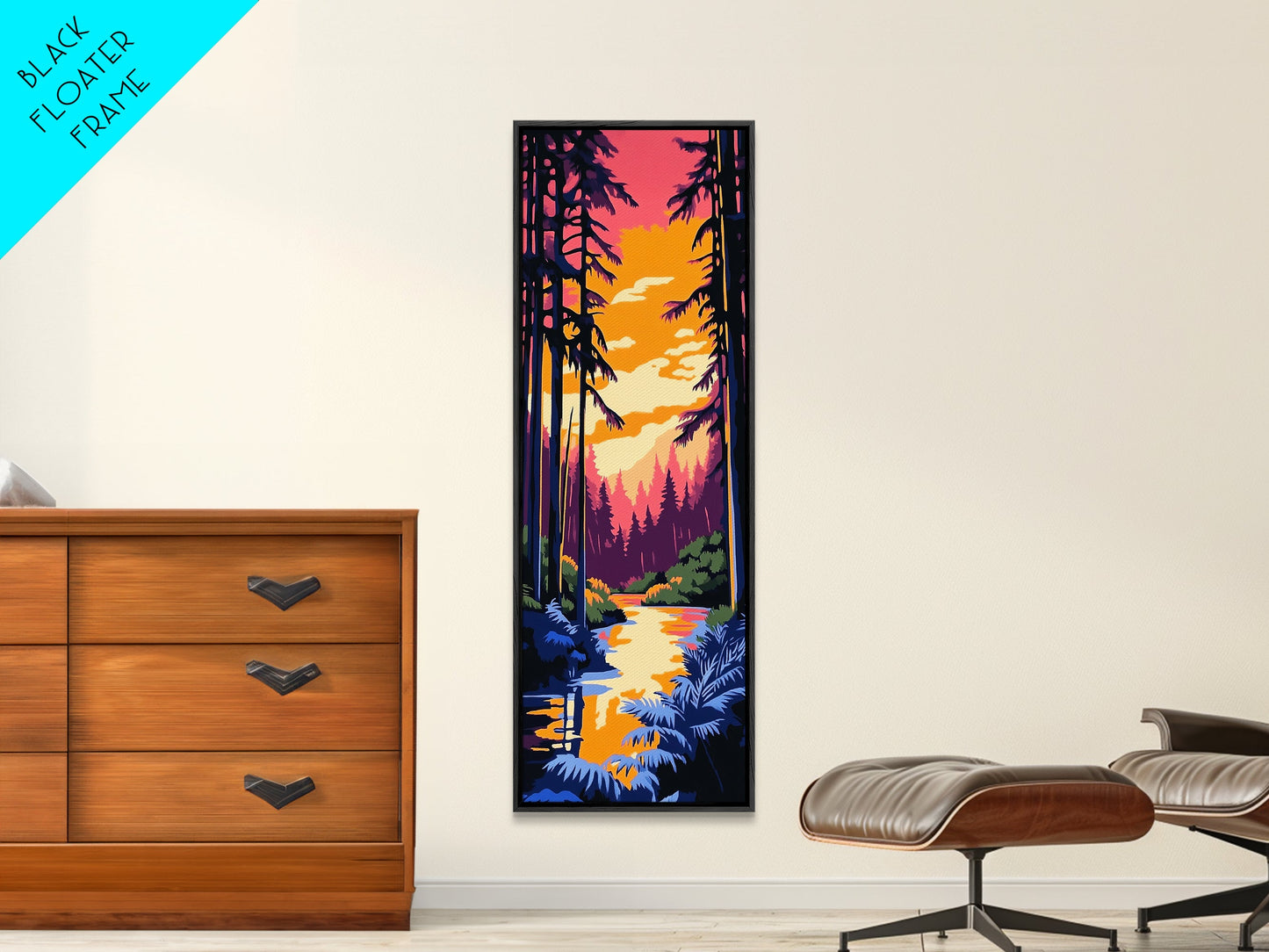 Forest Sunset, Tranquil Nature Art, Woodland Canvas Print, Boho Wall Decor, Autumn Home Art, Living Room Wall Art, Cozy Decor