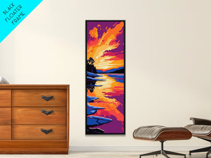 Fire Sky, Fiery Sunset, Vibrant Landscape, Dramatic Wall Art, Canvas Print, Living Room Decor, Abstract Nature, Bold Colors