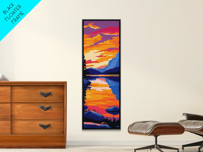 River Valley, Golden Light, Framed Canvas Print, Rustic Home Decor, Nature Wall Art, Vibrant Landscape, Autumn Serenity