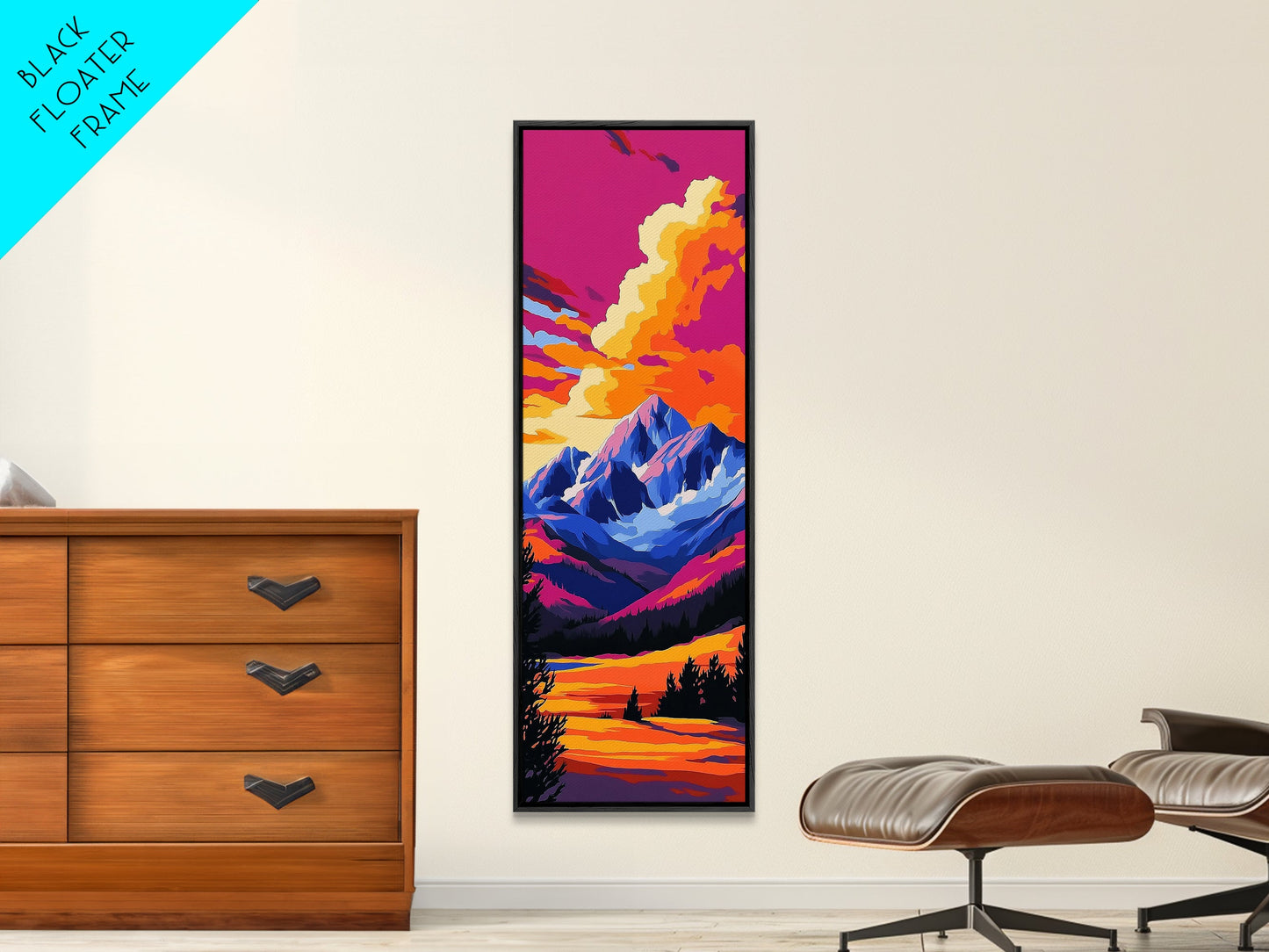 Majestic Peaks, Vibrant Mountain Landscape, Nature-Inspired Home Decor, Office Canvas Print, Wilderness Aesthetic, Gift Idea