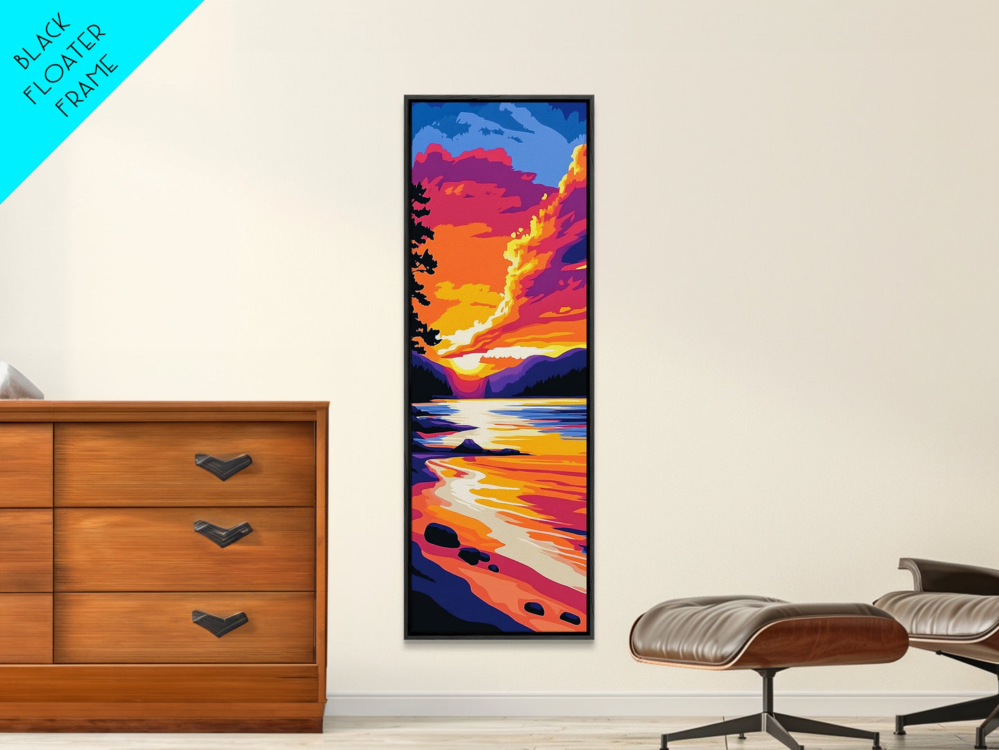 Pine Reflection, Forest Lake, Nature Art, Framed Canvas Print, Serene Landscape, Rustic Wall Art, Cabin Decor, Cozy Retreat