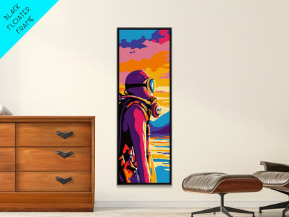 Deep Sea Diver, Adventure Art, Vibrant Ocean Exploration, Canvas Print, Nautical Wall Decor, Coastal Home Art, Unique Gift Idea