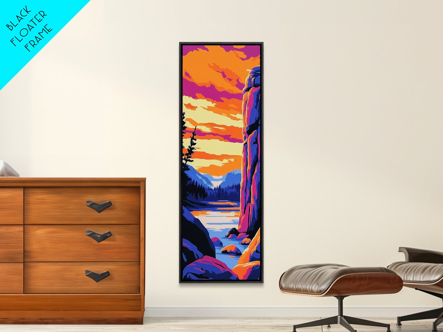 Mountain Cliffs, Nature Adventure, Framed Canvas Print, Hiking Wall Art, Outdoor Explorer Decor, Cabin Wall Art, Landscape Painting