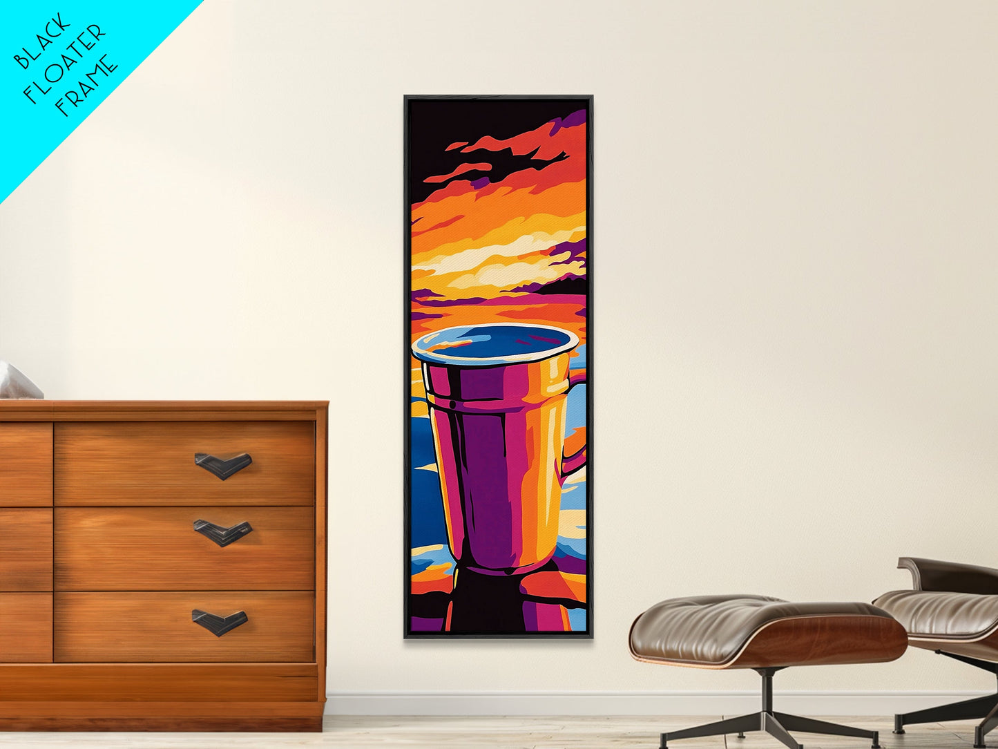 Coffee Cup, Rustic Kitchen Art, Warm Tones, Framed Canvas Print, Cozy Coffee Bar Wall Decor, Modern Kitchen Wall Art