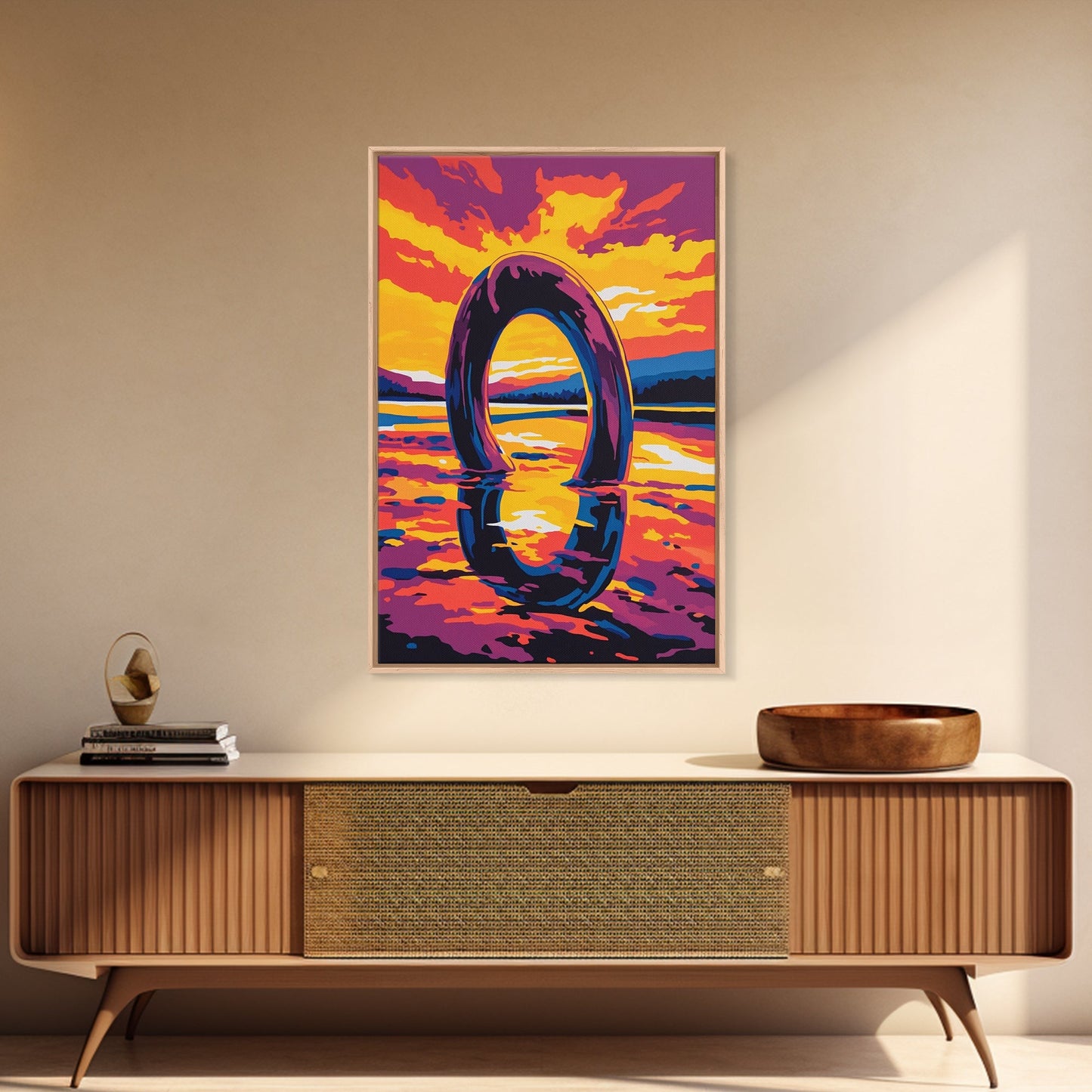 Surreal Loop, Dreamy Sunset, Fantasy Art, Abstract Landscape, Canvas Print, Unique Home Decor, Statement Wall Art, Modern