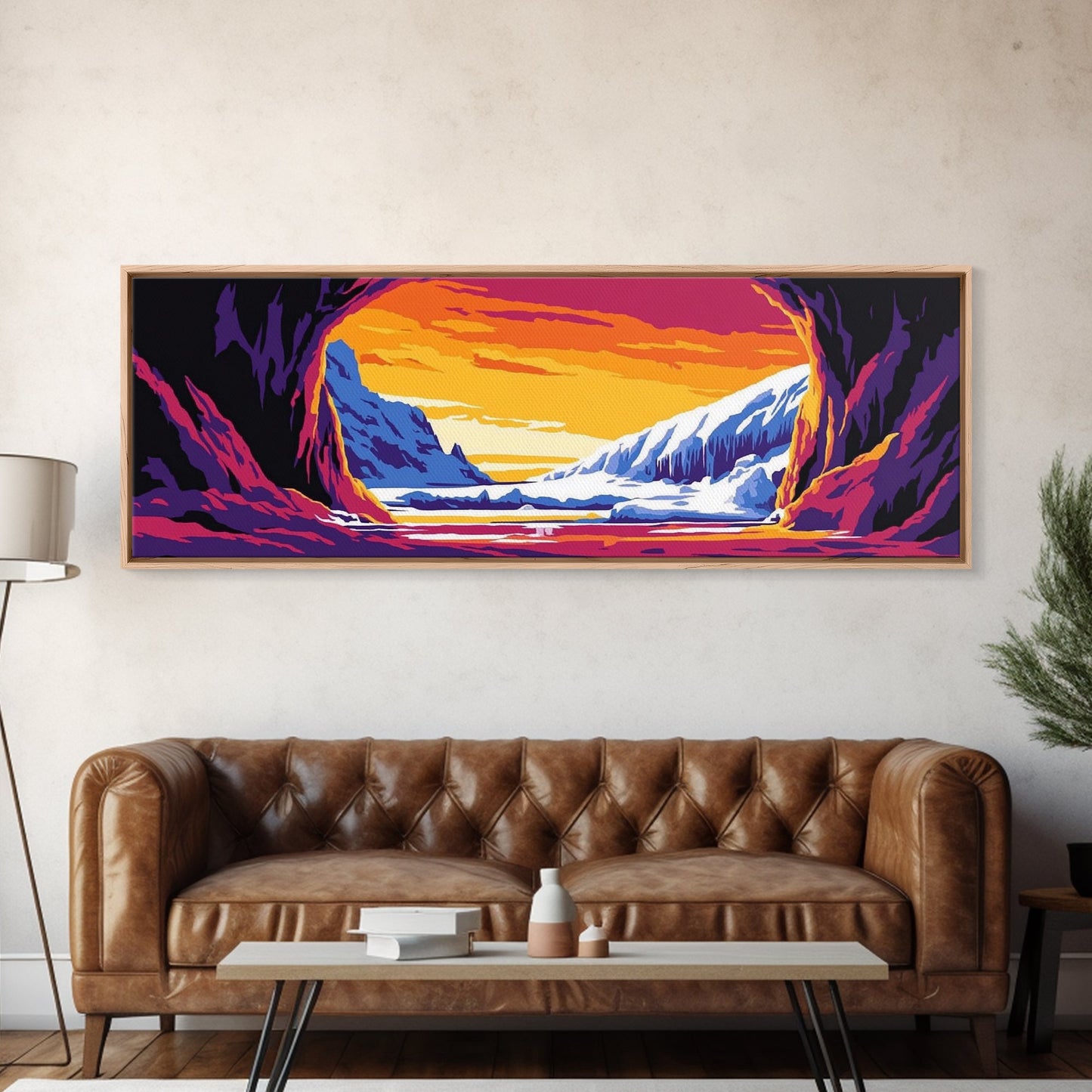 Arctic Cave, Winter Landscape, Nature Escape, Mountain Snow, Chill Tones, Adventure Vibes, Man Cave Art, Canvas Print