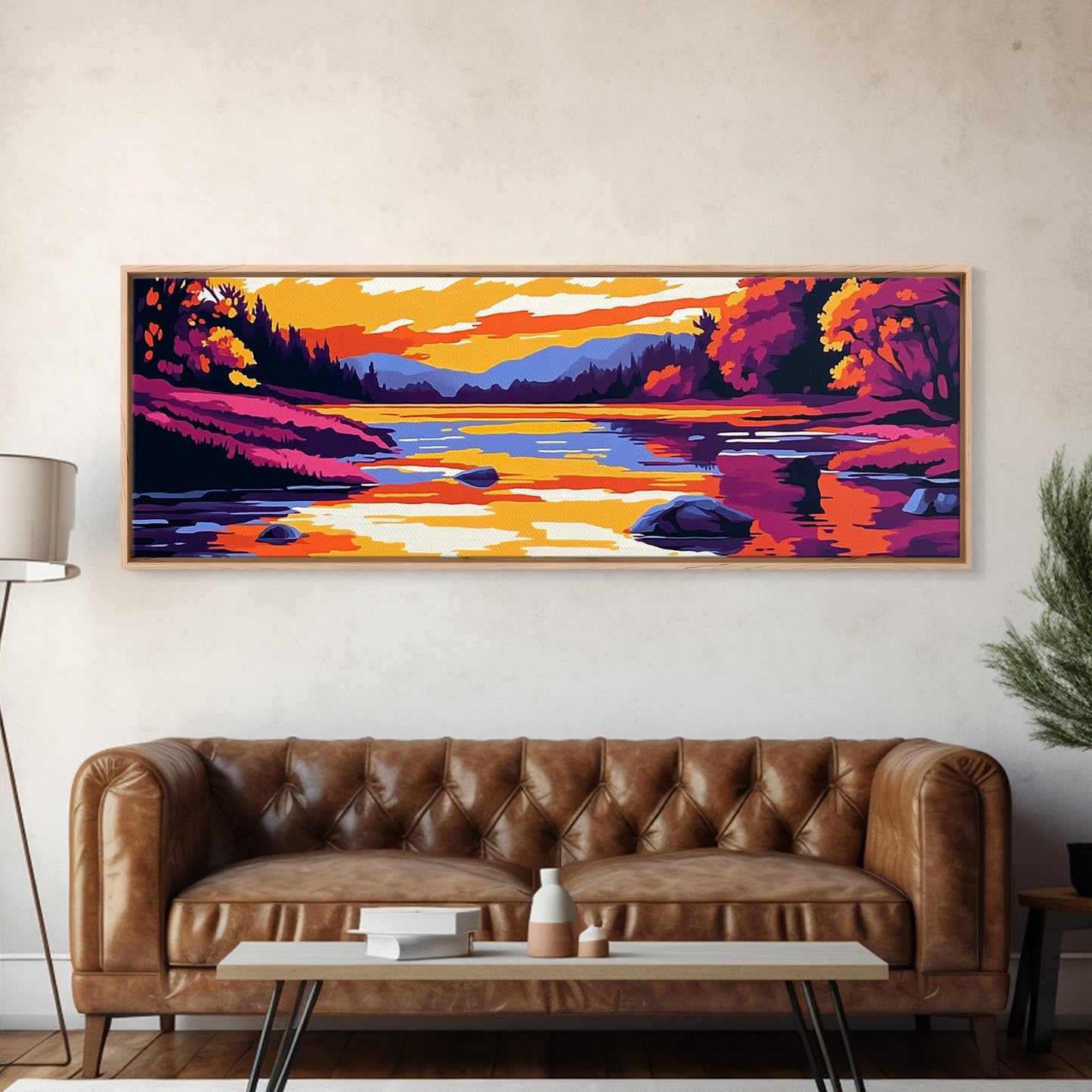 Cliffside Sunset, Dramatic Coast, Serene Waters, Canvas Print, Nature Wall Art, Vibrant Landscape, Boho Decor, Relaxing Atmosphere