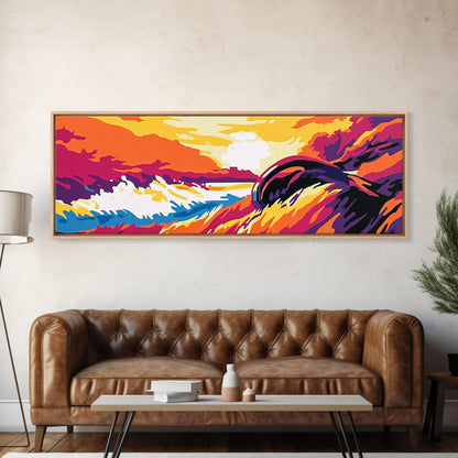 Lake Sunset, Dramatic Sky, Canvas Print, Nature Lover Wall Art, Vibrant Home Decor, Warm Color Palette, Boho Landscape Print