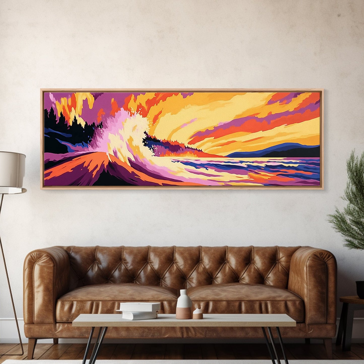 Ocean Wave, Surf Art, Coastal Home Decor, Beach Vibes, Framed Canvas Print, Tropical Wall Art, Modern Seascape, Large Wall Art
