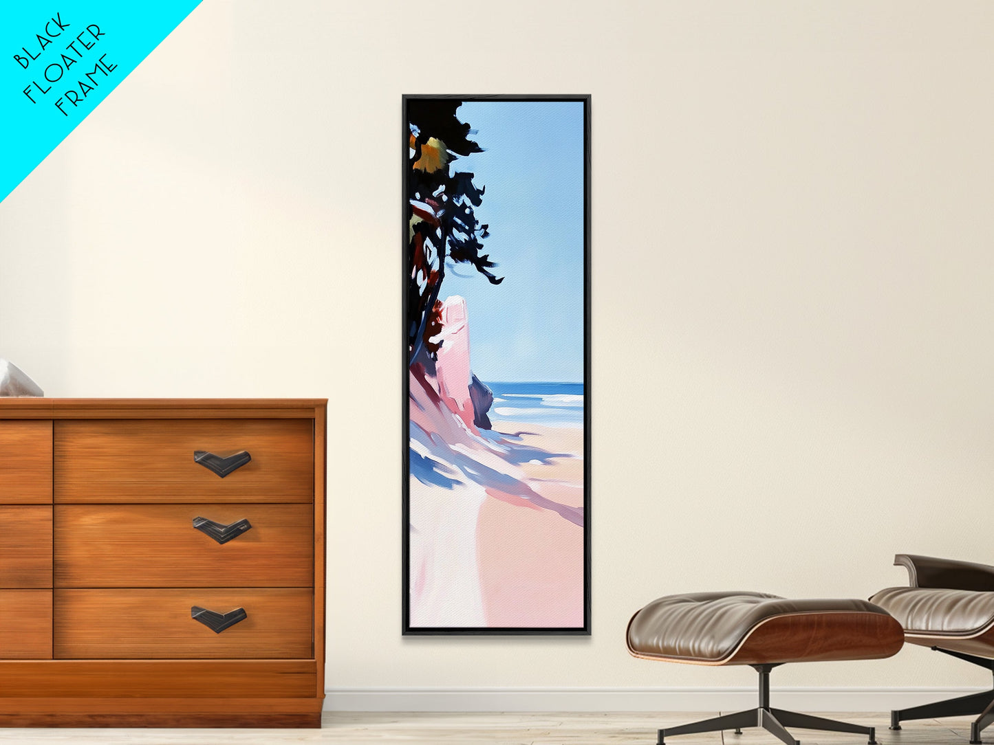 Serene Shore, Abstract, Blue, Canvas Print, Tranquil Beach Painting, Contemporary Wall Art, Bedroom Art, Coastal Home Decor