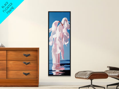 Abstract Floral Art, Soft Pink Flowers, Modern Minimalist Decor, Elegant Botanical Painting, Bedroom Wall Art, Canvas Print