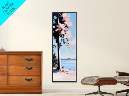 Lakeside Tree, Nature Artwork, Coastal Wall Art, Serenity Print, Canvas Print, Boho Landscape, Minimalist Art, Neutral Tones, Home Decor