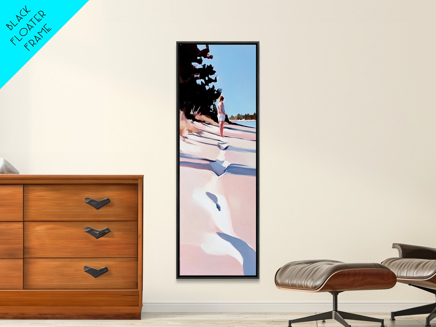 Sandy Beach, Coastal Landscape, Pastel Beach Art, Modern Nature, Canvas Print, Minimalist Seascape, Living Room Wall Art, Bedroom Decor