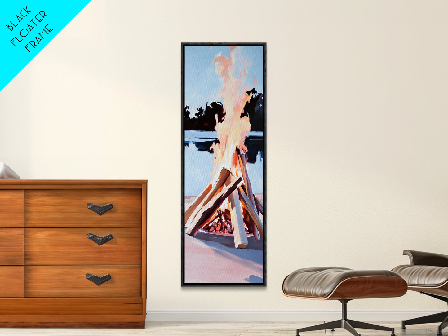 Campfire Glow, Rustic Art, Cozy Bonfire, Outdoor Adventure, Canvas Print, Fall Wall Art, Cabin Decor, Nature-Inspired, Warm Tones