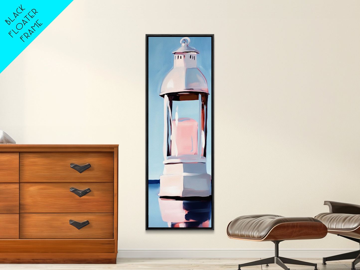Lantern Glow, Nautical Artwork, Cozy Ambiance, Minimalist Coastal, Canvas Print, Beach House Wall Art, Warm Aesthetic, Living Room Decor