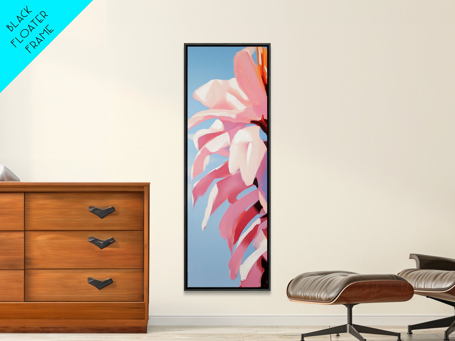 Blumenmotiv, rosa Blütenblätter, botanische Motive, Natur-Wandkunst, Schlafzimmer-Wanddekoration, feminine Ästhetik, modernes Blumenbild, Leinwanddruck