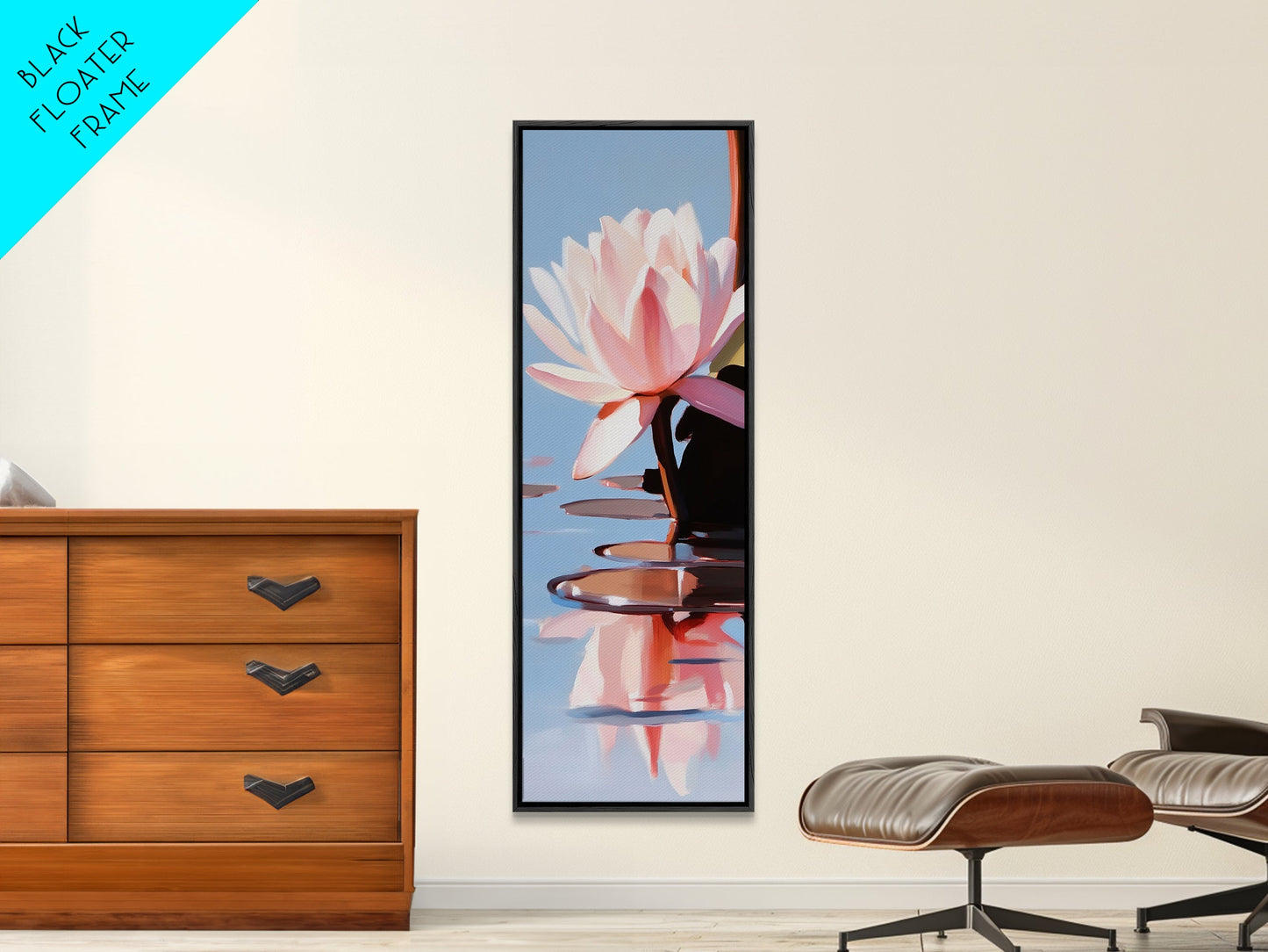 Water Lily, Floral Art, Botanical, Nature Wall Art, Zen Spa Decor, Minimalist Flower Painting, Bedroom Art, Canvas Print