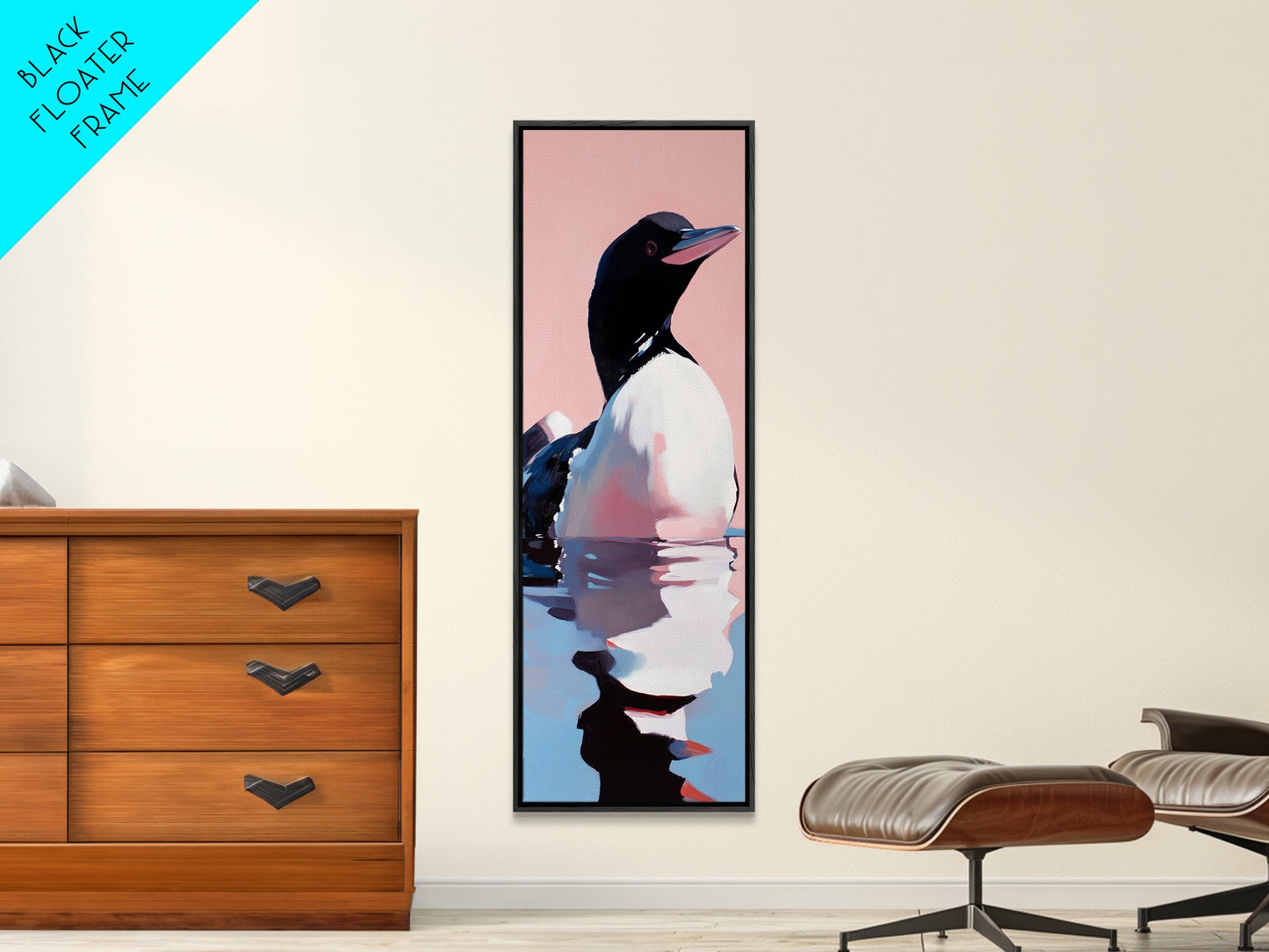 Loon, Water Bird, Wildlife, Nature Wall Art, Cabin Decor, Lake House Art, Animal Portrait, Minimalist Painting, Canvas Print