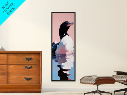 Loon, Water Bird, Wildlife, Nature Wall Art, Cabin Decor, Lake House Art, Animal Portrait, Minimalist Painting, Canvas Print