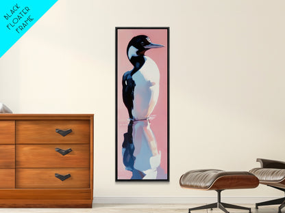 Loon, Reflections, Wildlife, Bird Art, Lake House Decor, Tranquil Wall Art, Waterfowl Painting, Framed Canvas Print