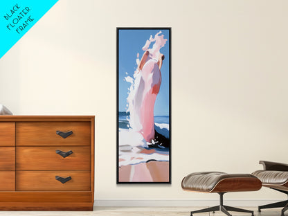 Ocean Wave, Abstract Water Art, Beach Aesthetic, Coastal Home Decor, Modern Minimalist Wall Art, Relaxing Seascape, Framed Canvas Print