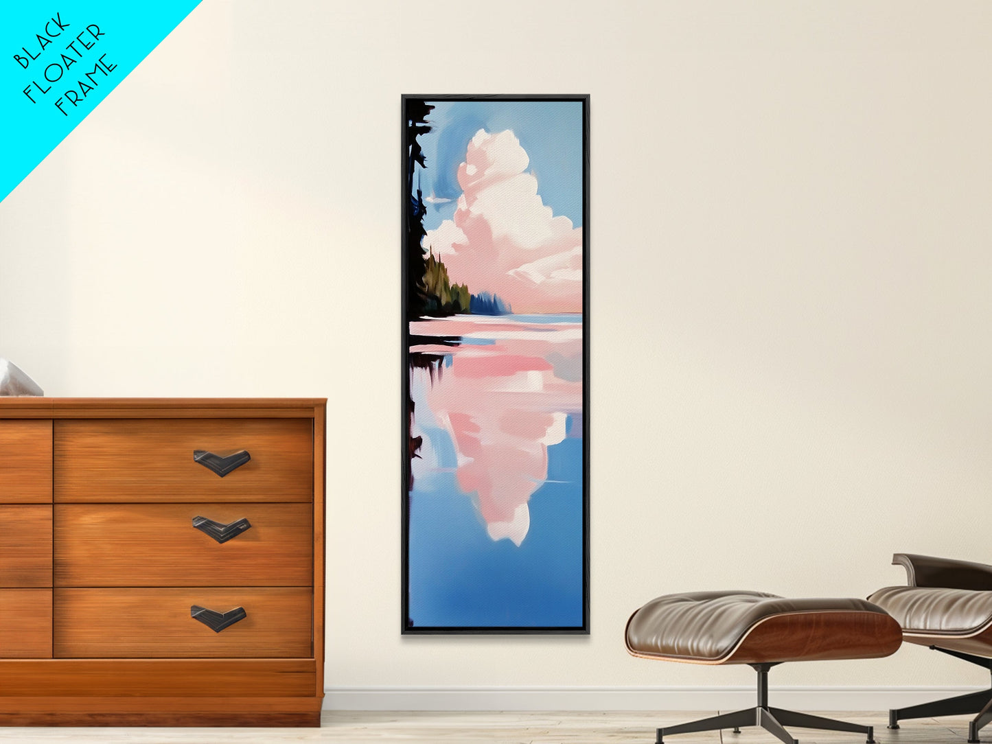 Pink Sky, Sunset Landscape, Coastal Art, Modern Wall Art, Minimalist Decor, Boho Aesthetic, Bedroom Art, Framed Canvas Print, Gift Idea