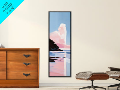 Pink Cloud, Dreamy Landscape, Soft Color Art, Aesthetic Sky, Boho Home Decor, Tranquil Seascape, Bedroom Wall Art, Framed Canvas Print