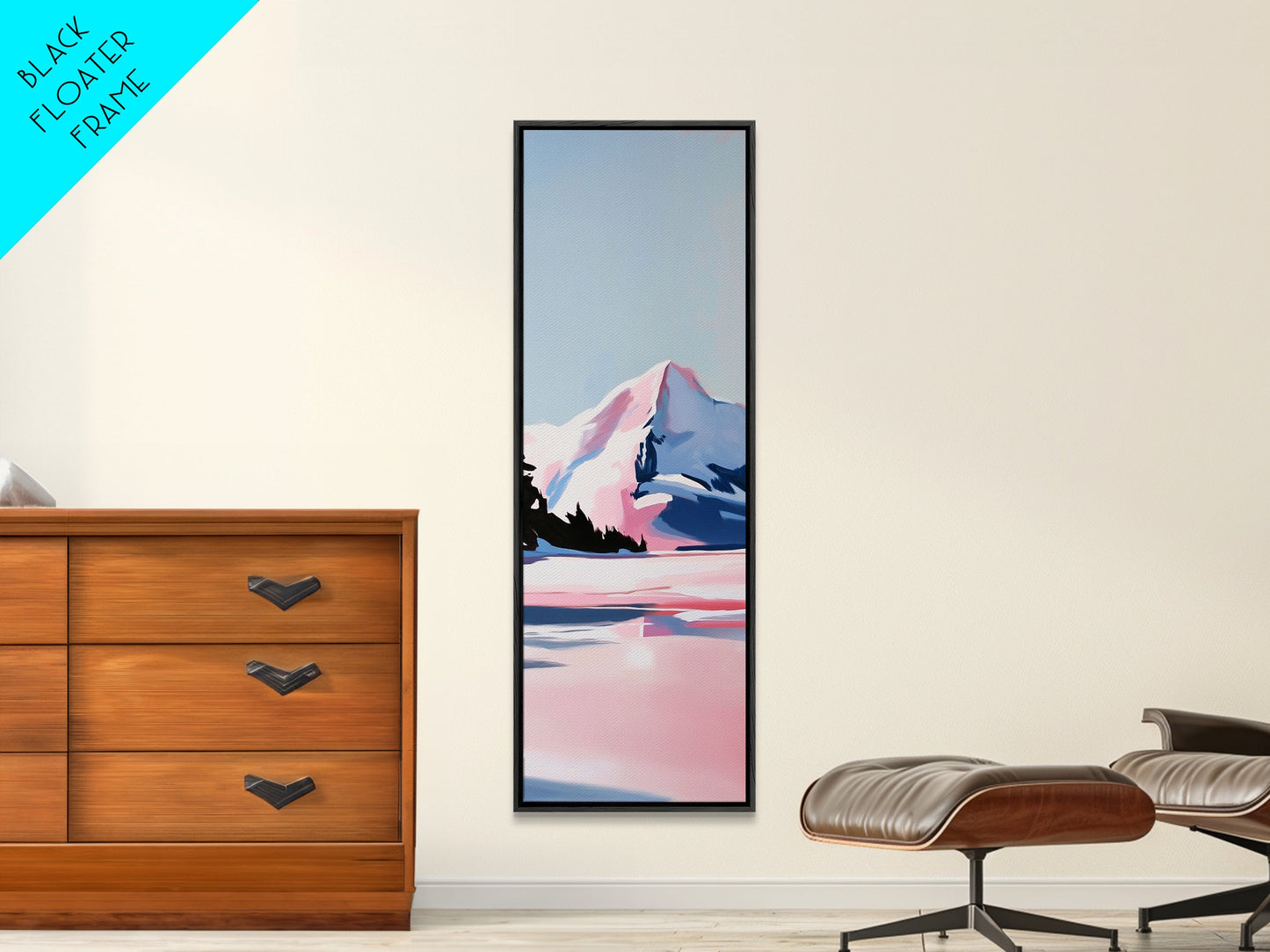 Winter Landscape, Snowy Mountain, Framed Canvas Print, Contemporary Wall Art, Minimalist Aesthetic, Living Room Wall Art