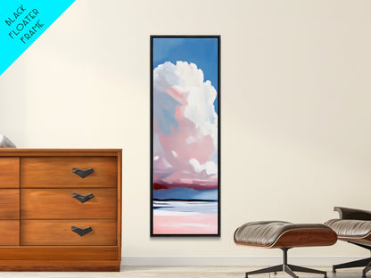 Cloudscape, Pink Sky, Soft Colors, Tranquil Atmosphere, Dreamy Home Decor, Boho Aesthetic, Bedroom Wall Art, Framed Canvas Print