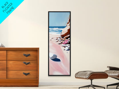 Sandy Beach, Coastal Escape, Ocean Bliss, Canvas Print, Beach House Decor, Minimalist Painting, Living Room Wall Art, Gift, Blue