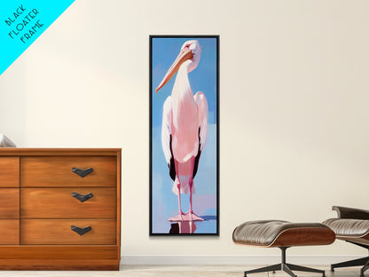 Pelican, Coastal Bird, Modern Beach Art, Nautical Home Decor, Ocean Animal, Boho Wall Art, Seaside Theme, Framed Canvas Print