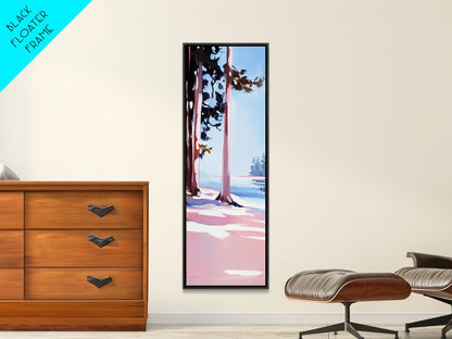 Pine Trees, Tranquil Forest, Nature Wall Art, Minimalist Tree Painting, Modern Landscape, Calm Home Decor, Framed Canvas Print