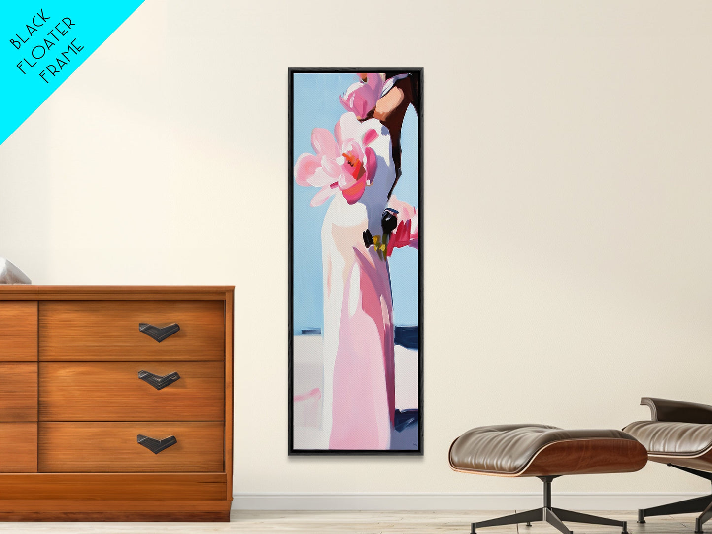 Floral Vase, Pink Magnolia, Modern Impressionist, Canvas Print, Botanical Wall Art, Elegant Decor, Bedroom Art, Feminine Aesthetic