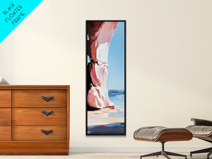 Rock Arch, Coastal Wall Art, Ocean Landscape, Nautical Home Decor, Framed Canvas Print, Minimalist Nature Art, Beach House Style