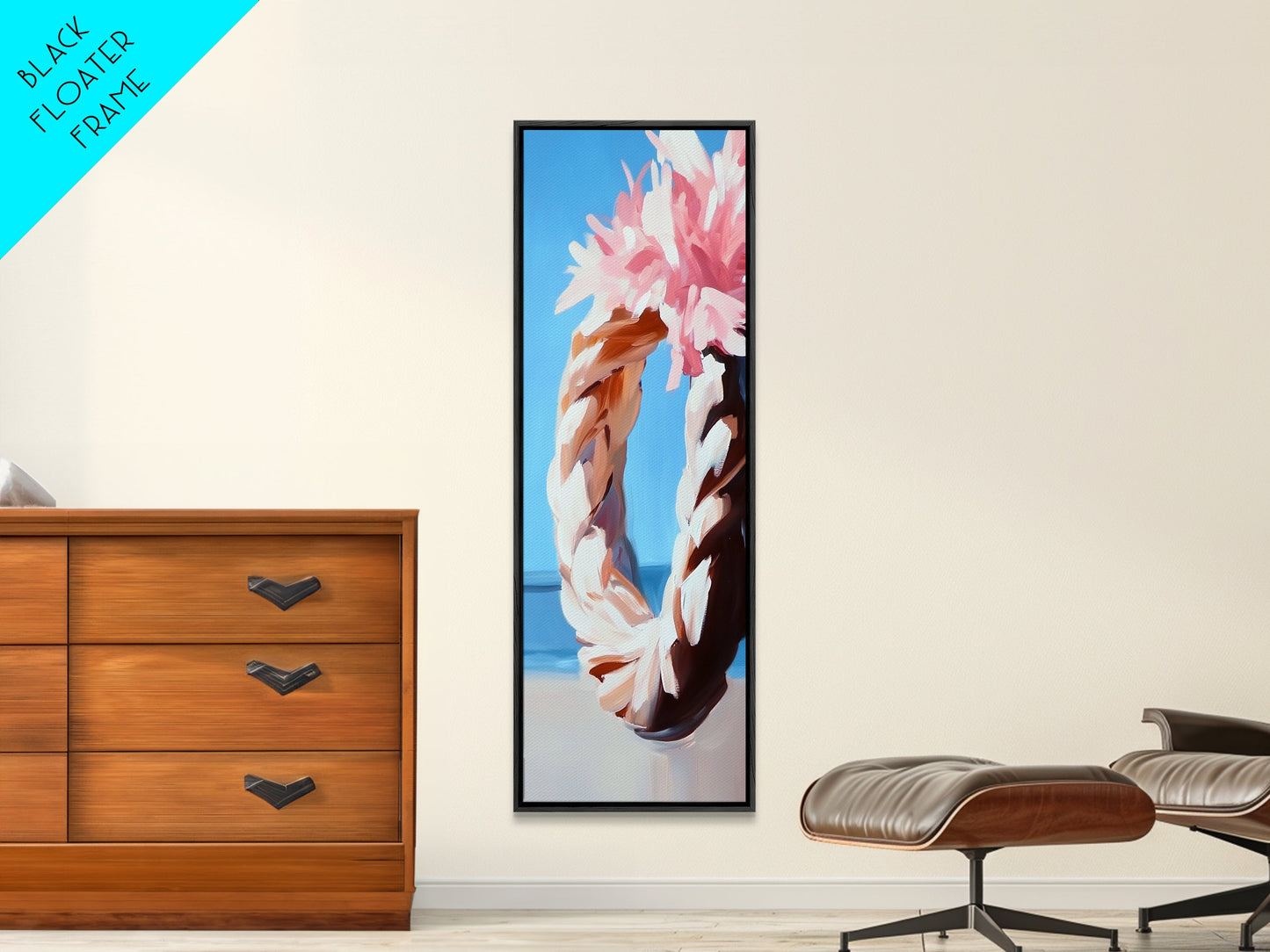 Blumenkranz, Boho-Chic-Kunst, zarte Pastellblumen, feminine Wanddekoration, frühlingshaftes Gemälde, gerahmter Leinwanddruck fürs Schlafzimmer