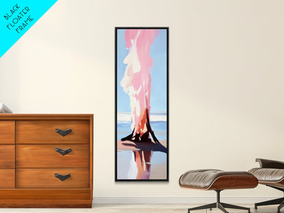 Burning Tree, Surreal Landscape Art, Abstract Nature Print, Dreamy Wall Art, Modern Home Decor, Soft Color Palette, Canvas Print