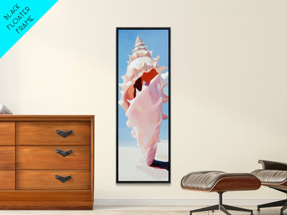 Seashell Art, Coastal Decor, Nautical Wall Print, Beach House Aesthetic, Ocean Inspired Painting, Marine Life Art, Framed Canvas Print