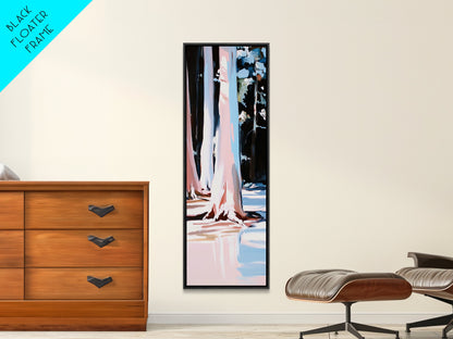 Winter Forest, Snowy Trees, Nature Wall Art, Framed Canvas Print, Minimalist Design, Living Room Decor, Cozy Winter Aesthetic