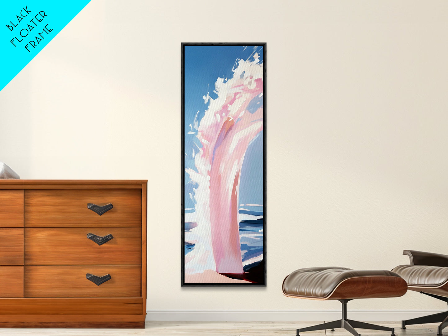 Ocean Wave Painting, Coastal Wall Art, Beach House Decor, Abstract Seascape, Nautical Art, Modern Living Room, Framed Canvas Print