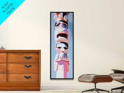 Tribal Totem Pole, Indigenous Art, Abstract Native American Decor, Boho Wall Art, Cultural Artwork, Modern Living Room, Canvas Print